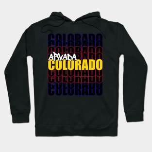 Arvada Colorado Typography State Flag Hoodie